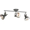 Image de Qazqa tommy - Spot plafond, plafonnier - 3 lumière - L 800 mm - Gris foncé - Rustique - éclairage intérieur - Salon I Chambre I Cuisine I Salle à manger
