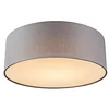 Image de Qazqa drum led - LED Plafonnier - 1 lumière - Ø 300 mm - Gris - Moderne - éclairage intérieur - Salon I Chambre I Cuisine I Salle à manger