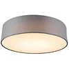 Image de Qazqa drum led - LED Plafonnier - 1 lumière - Ø 400 mm - Gris - Moderne - éclairage intérieur - Salon I Chambre I Cuisine I Salle à manger