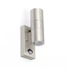 Image de Qazqa duo - Eclairage exterieur avec detecteur de mouvement - 2 lumière - H 210 mm - Acier - Moderne - éclairage extérieur