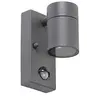 Image de Qazqa solo - Eclairage exterieur avec detecteur de mouvement - 1 lumière - H 150 mm - Gris foncé - Moderne - éclairage extérieur