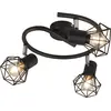 Image de Qazqa mosh - Spot plafond, plafonnier - 3 lumière - Ø 420 mm - Noir - Moderne - éclairage intérieur - Salon I Chambre I Cuisine I Salle à manger