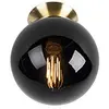 Image de Qazqa pallon - Plafonnier - 1 lumière - Ø 200 mm - Noir et Or - Art Deco - éclairage intérieur - Salon I Chambre I Cuisine I Salle à manger