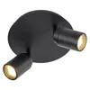 Image de Qazqa ducha - Plafonnier - 2 lumière - Ø 200 mm - Noir - Moderne - éclairage intérieur - Salle de bains