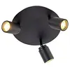 Image de Qazqa ducha - Plafonnier - 3 lumière - Ø 250 mm - Noir - Moderne - éclairage intérieur - Salle de bains
