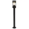 Image de QAZQA gleam - Lampe sur pied extérieur - 1 lumière - Ø 102 mm - Noir - Moderne - éclairage extérieur