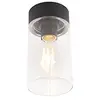 Image de Qazqa jarra - Plafonnier - 1 lumière - Ø 11.6 cm - Noir - Moderne - éclairage extérieur - Salle de bains