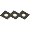 Image de Qazqa xena - Spot encastrable - 3 lumière - L 80 mm - Noir - Moderne - éclairage extérieur - Salle de bains