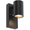 Image de Qazqa solo - Applique murale avec détecteur - 1 lumière - L 6 cm - Noir - Moderne - éclairage extérieur