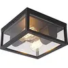 Image de Qazqa charlois - Plafonnier - 2 lumière - L 24 cm - Noir - Design - éclairage extérieur - Salle de bains