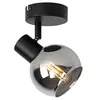 Image de Qazqa vidro - Spot plafond, plafonnier - 1 lumière - L 12.5 cm - Noir - Art Deco - éclairage intérieur - Salon I Chambre I Cuisine I Salle à manger