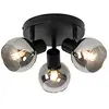 Image de Qazqa vidro - Spot plafond, plafonnier - 3 lumière - Ø 35 cm - Noir - Art Deco - éclairage intérieur - Salon I Chambre I Cuisine I Salle à manger