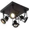 Image de Qazqa suplux - Spot plafond, plafonnier - 4 lumière - L 24 cm - Noir - Rustique - éclairage intérieur - Salon I Chambre I Cuisine I Salle à manger