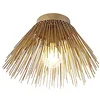 Image de Qazqa broom - Plafonnier - 1 lumière - Ø 30 cm - Doré/Laiton - Rustique - éclairage intérieur - Salon I Chambre I Cuisine I Salle à manger
