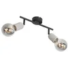 Image de Qazqa pedra - Spot plafond, plafonnier - 2 lumière - L 30 cm - Noir - Rustique - éclairage intérieur - Salon I Chambre I Cuisine I Salle à manger