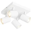 Image de Qazqa jeana - Spot plafond, plafonnier - 4 lumière - L 200 mm - Blanc - Moderne - éclairage intérieur - Salon I Chambre I Cuisine I Salle à manger