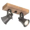 Image de Qazqa jelle - Spot plafond, plafonnier - 2 lumière - L 24 cm - Noir - Rustique - éclairage intérieur - Salon I Chambre I Cuisine I Salle à manger