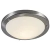 Image de Qazqa yuma - LED Plafonnier - 1 lumière - Ø 310 mm - Acier - Moderne - éclairage extérieur - Salle de bains