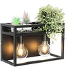 Image de Qazqa cage rack - Applique murale - 2 lumière - L 40 cm - Noir - Rustique - éclairage intérieur - Salon I Chambre I Cuisine I Salle à manger