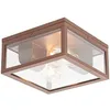 Image de Qazqa charlois - Plafonnier - 2 lumière - L 24 cm - Brun rouille - Design, Industriel - éclairage extérieur - Salle de bains