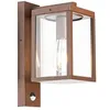 Image de Qazqa charlois - Eclairage exterieur avec detecteur de mouvement - 1 lumière - L 14 cm - Brun rouille - Rustique - éclairage extérieur