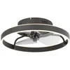 Image de Qazqa maddy - LED Ventilateur de plafond - 1 lumière - Ø 50 cm - Noir - Moderne - éclairage intérieur - Salon I Chambre I Cuisine I Salle à manger