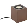 Image de QAZQA lennard - Spot encastrable de sol - 1 lumière - L 10 cm - Brun rouille - Rustique - éclairage extérieur