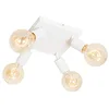 Image de Qazqa facil - Spot plafond, plafonnier - 4 lumière - L 29 cm - Blanc - Moderne - éclairage intérieur - Salon I Chambre I Cuisine I Salle à manger