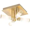 Image de Qazqa bath - Plafonnier - 4 lumière - L 23 cm - Doré/Laiton - Moderne - éclairage extérieur - Salle de bains