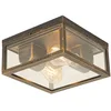 Image de Qazqa charlois - Plafonnier - 2 lumière - L 24 cm - Doré/Laiton - Rustique - éclairage extérieur - Salle de bains
