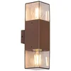Image de Qazqa denmark - Applique murale - 2 lumière - L 8.5 cm - Brun rouille - Rustique - éclairage extérieur