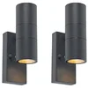 Image de Qazqa duo - Eclairage exterieur avec detecteur de mouvement - 2 pièces - H 21.5 cm - Gris foncé - Moderne - éclairage extérieur
