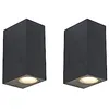 Image de Qazqa baleno - Applique murale - 2 pièces - L 6.5 cm - Noir - Moderne, Design - éclairage extérieur
