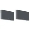 Image de Qazqa batt - LED Applique murale - 2 pièces - H 9 cm - Gris foncé - Moderne - éclairage extérieur