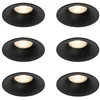 Image de QAZQA gijs - Spot encastrable - 6 pièces - Ø 9.5 cm - Noir - Moderne - éclairage intérieur - Salon I Chambre I Cuisine I Salle à manger