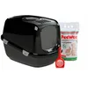Image de Bac à litière pour chat PeeWee EcoDome - Starter pack - Noir