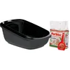 Image de PeeWee EcoGranda Bac à Litière - Kit de Départ - Noir/Noir