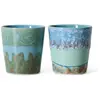 Image de Tasses à café en céramique Van Gogh Self-portrait HKliving Bleu taille unique