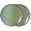 Image de Assiettes à dîner en céramique Fleck - Set de 2 HKliving Vert pâle taille unique
