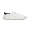 Image de Tommy Hilfiger pour homme. FM0FM00596 Baskets à lacets en toile blanche (42), Tissu, Plat, 1 à 3 cm, Casuel