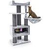 Image de Petrebels Arbre à Chat Parklane 131 cm, Couleur Gris, Design Arbre à Chat avec Hamac
