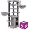 Image de Petrebels Arbre à Chat Ramses 158 cm, Couleur Gris, Design Arbre à Chat avec Double XL Niches de Repos