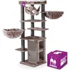 Image de Petrebels Arbre à Chat Ramses 158 cm, Couleur Cappuccino, Design Arbre à Chat avec Double XL Niches de Repos