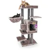 Image de Petrebels Arbre à Chat Cleopatra 134 cm, Couleur Cappuccino, Arbre à Chat Design doté Les Poteaux de Ø 9 cm de Sisal Naturel