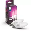 Image de Ampoule LED connectée PHILIPS HUE E14 White&Color Ambiance Flamme pack 2