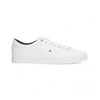 Image de Tommy Hilfiger pour homme. FM0FM02157 Essential - Baskets à lacets en cuir blanc (40), Plat, 1 à 3 cm, Casuel