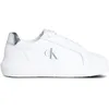 Image de Calvin Klein Baskets Femme Chunky Silver en Cuir, Blanc (Bright White/Silver), 41