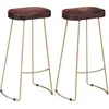 Image de vidaXL Tabourets de bar Gavin lot de 2 bois de manguier massif