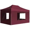 Image de vidaXL Tente de réception pliable et parois Aluminium 4,5x3 m Bordeaux