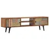 Image de vidaXL Meuble TV Étagère Armoire TV Support pour TV Armoire Bas Meuble Multimédia Mobilier TV Salon 140x30x40 cm Bois Solide d'Acacia